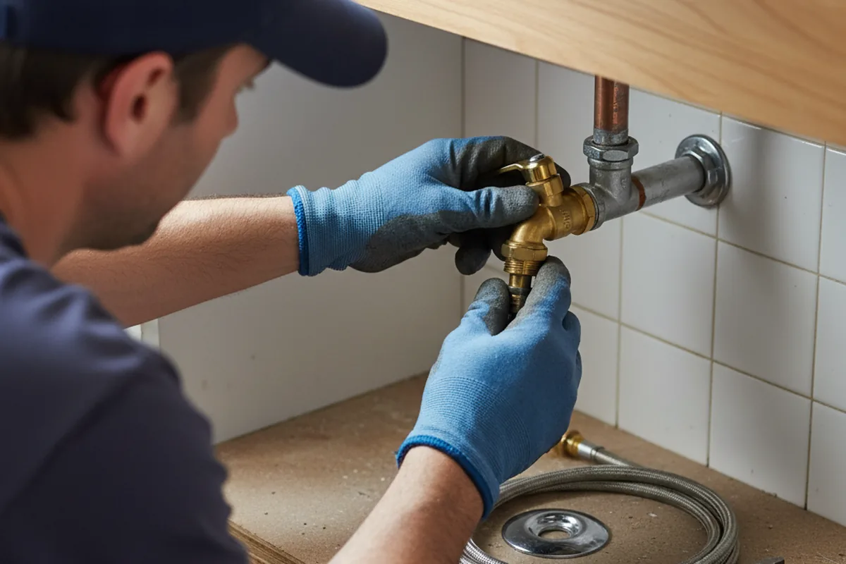 Shutoff valve and fitting work during Burst Pipe Repair in Idyllwild